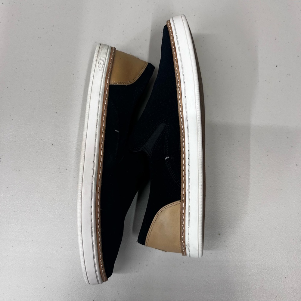 UGG Adley Black Suede Slip On Sneakers Size 9.5 - Picture 3 of 8